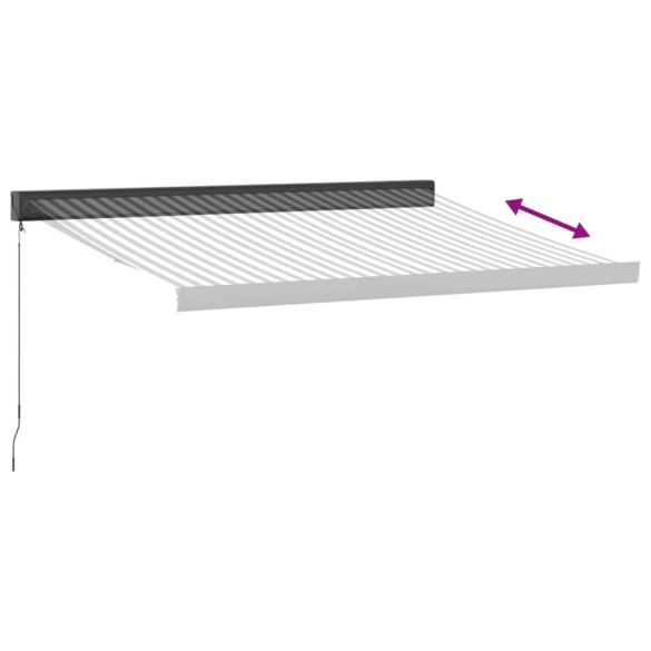 Copertină Retractabilă Antracit/Alb - 3,5x2,5 m - Textil/Aluminiu