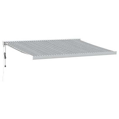 Copertină Retractabilă 4x3m - Antracit/Alb - Aluminiu - Livrare Gratuită