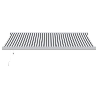 Copertină Retractabilă 4x3m - Antracit/Alb - Aluminiu - Livrare Gratuită