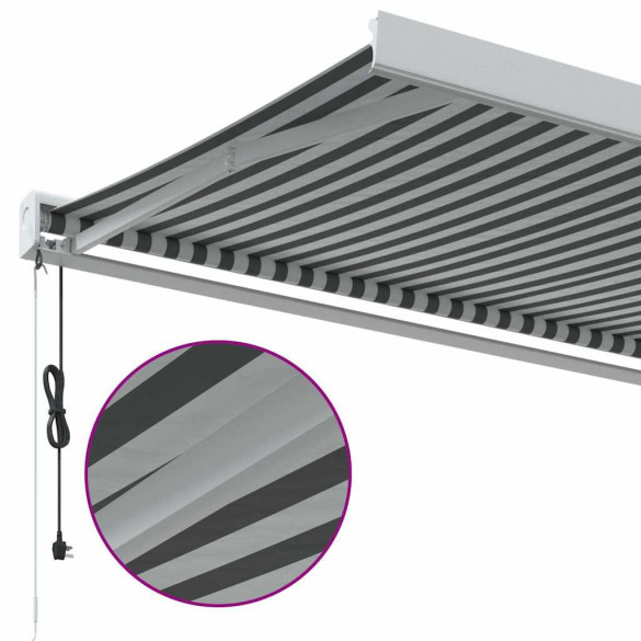 Copertină Retractabilă Antracit/Alb 4,5x3 m - Textil/Aluminiu