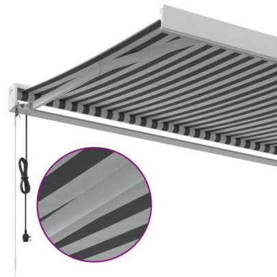 Copertină Retractabilă Antracit/Alb 4,5x3 m - Textil/Aluminiu
