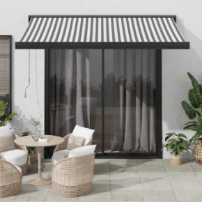 Copertină Retractabilă Antracit/Alb 3x2,5m - Textil/Aluminiu