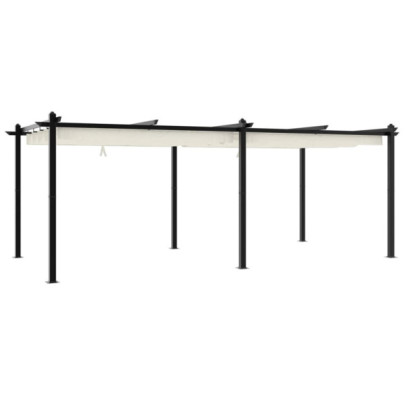 Foișor Grădină Retractabil 3x6m - Aluminiu - Crem