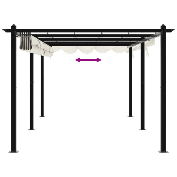 Foișor Grădină Retractabil 3x6m - Aluminiu - Crem