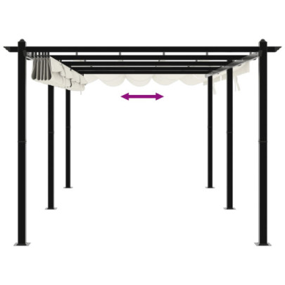 Foișor Grădină Retractabil 3x6m - Aluminiu - Crem