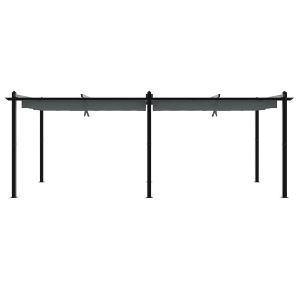 Foișor Grădină Acoperiș Retractabil Antracit 3x6m Aluminiu