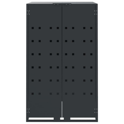 Depozit Coșuri Gunoi cu Roti, 2 Compartimente, Antracit | Livrare Gratuită