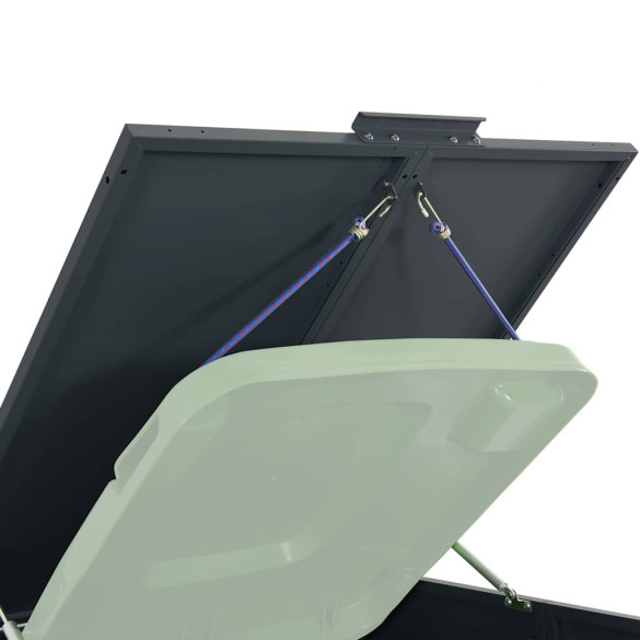 Depozit Gunoi 3 Coșuri cu Rotele Antracit 207x79x117 cm