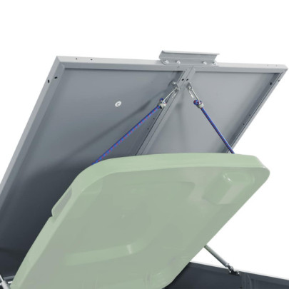 Depozit Gunoi Exterior cu 4 Coșuri Gri Oțel | Livrare Gratuită