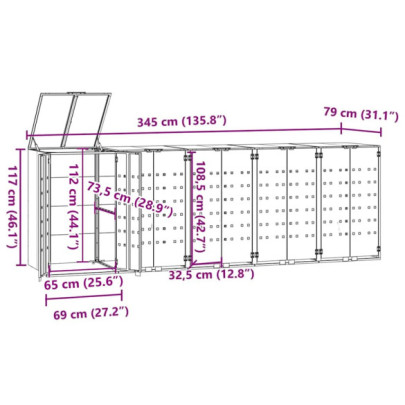 Depozit 5 Coșuri Gunoi cu Rotele, Gri, Oțel | Livrare Gratuită