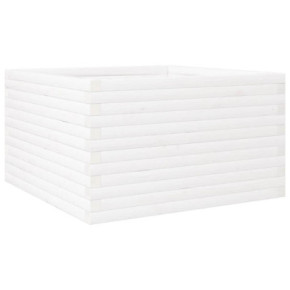 Jardinieră Grădină Albă - Lemn Masiv de Pin 80x80x46 cm 2