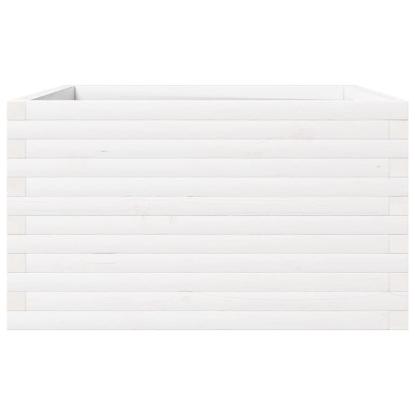 Jardinieră Grădină Albă - Lemn Masiv de Pin 80x80x46 cm