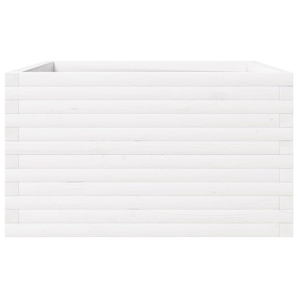 Jardinieră Grădină Albă - Lemn Masiv de Pin 80x80x46 cm