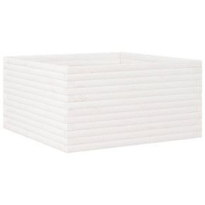 Jardinieră Grădină Albă Lemn Masiv Pin - Livrare Gratuită 2