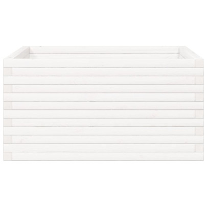 Jardinieră Grădină Albă Lemn Masiv Pin - Livrare Gratuită