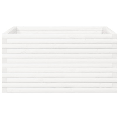 Jardinieră Grădină Albă Lemn Masiv Pin - Livrare Gratuită