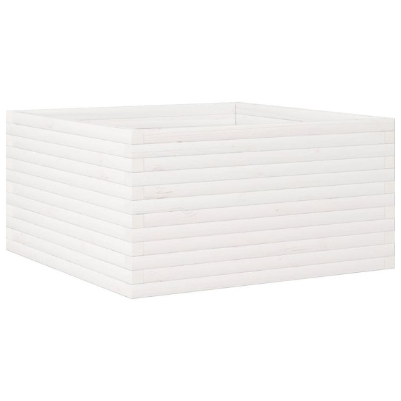 Jardinieră Grădină Albă Lemn Masiv Pin - Livrare Gratuită