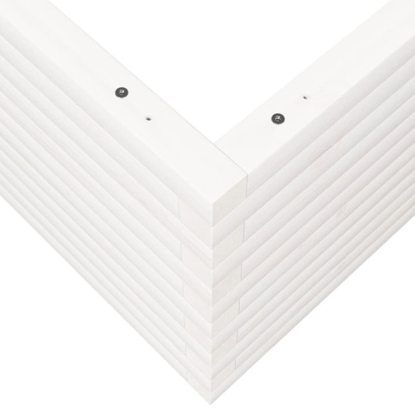 Jardinieră Grădină Albă Lemn Masiv Pin - Livrare Gratuită