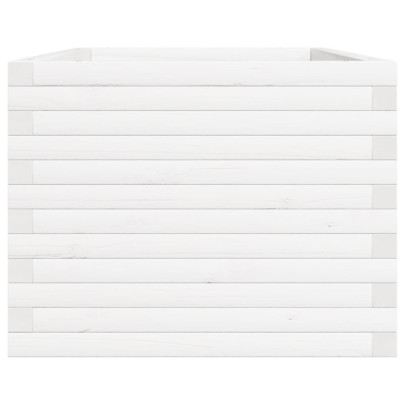 Jardinieră Grădină Albă Lemn Masiv Pin - 90x60x46 cm