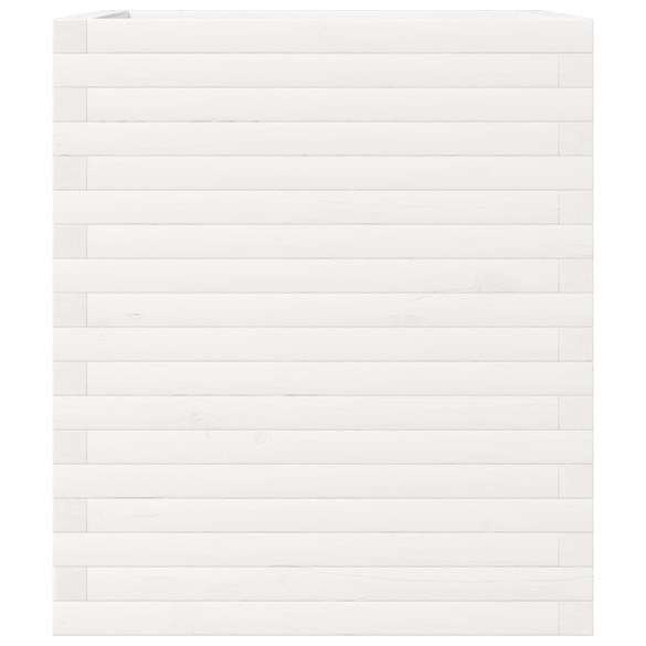 Jardinieră Grădină Albă - Lemn Masiv de Pin 60x60x68,5 cm