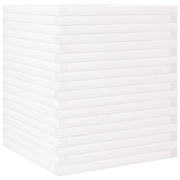 Jardinieră Grădină Albă - Lemn Masiv de Pin 60x60x68,5 cm