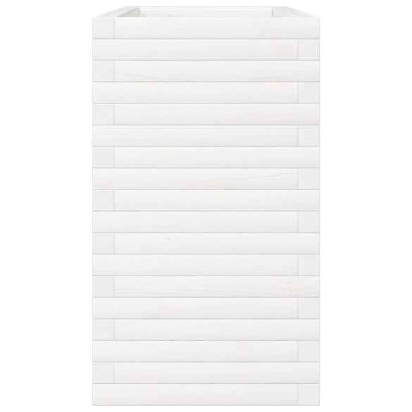 Jardinieră Grădină Albă Lemn Masiv de Pin - 90x40x68,5 cm