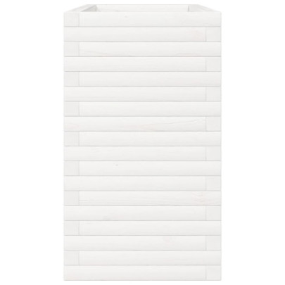 Jardinieră Grădină Albă Lemn Masiv de Pin - 90x40x68,5 cm