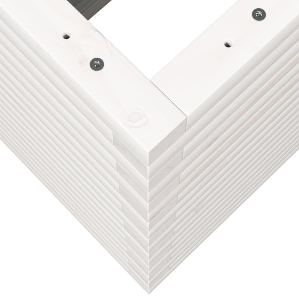 Jardinieră Grădină Albă Lemn Masiv de Pin - 90x40x68,5 cm