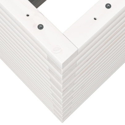 Jardinieră Grădină Albă Lemn Masiv de Pin - 90x40x68,5 cm