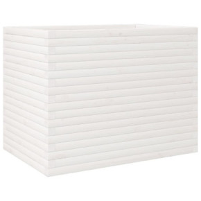 Jardinieră Grădină Albă Lemn Masiv Pin - 90x60x68,5 cm 2