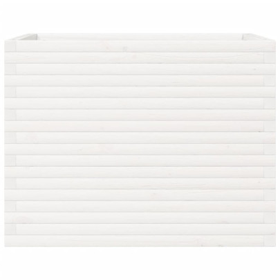Jardinieră Grădină Albă Lemn Masiv Pin - 90x60x68,5 cm