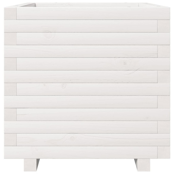 Jardinieră Grădină Albă Lemn Masiv Pin | Decor Exterior