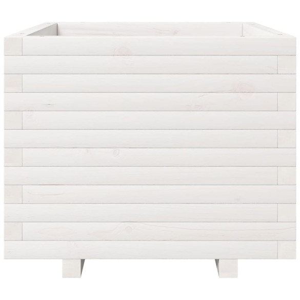 Jardinieră Grădină Albă 60x60cm - Lemn Masiv de Pin