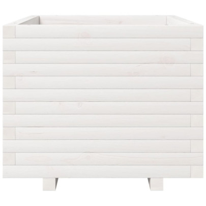 Jardinieră Grădină Albă 60x60cm - Lemn Masiv de Pin