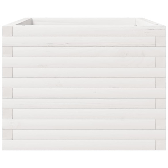 Jardinieră Grădină Albă 60x60cm - Lemn Masiv de Pin