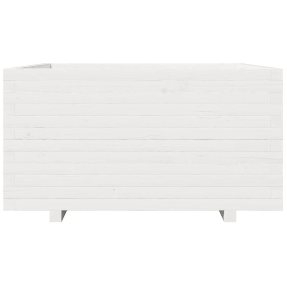 Jardinieră Grădină Albă - Lemn Masiv de Pin 90x90 cm