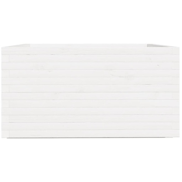 Jardinieră Grădină Albă - Lemn Masiv de Pin 90x90 cm