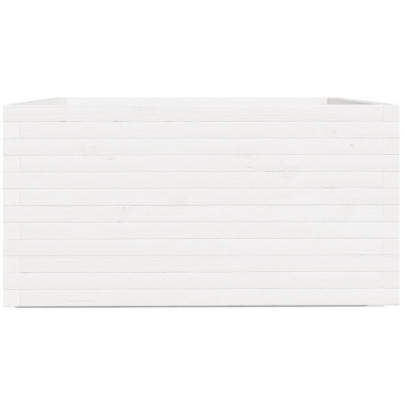 Jardinieră Grădină Albă - Lemn Masiv de Pin 90x90 cm