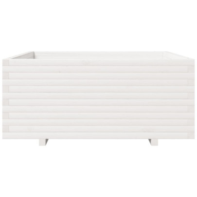 Jardinieră grădină albă lemn pin 110x110 cm - Livrare gratuită