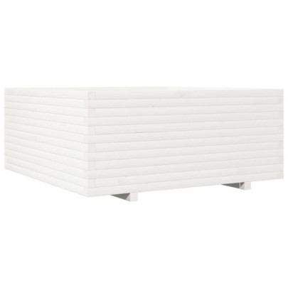 Jardinieră grădină albă lemn pin 110x110 cm - Livrare gratuită