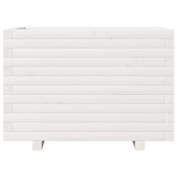 Jardinieră Grădină Albă Lemn Masiv de Pin | Decor Exterior