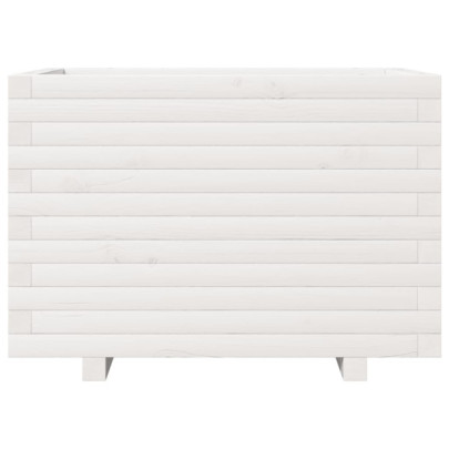 Jardinieră Grădină Albă Lemn Masiv de Pin | Decor Exterior