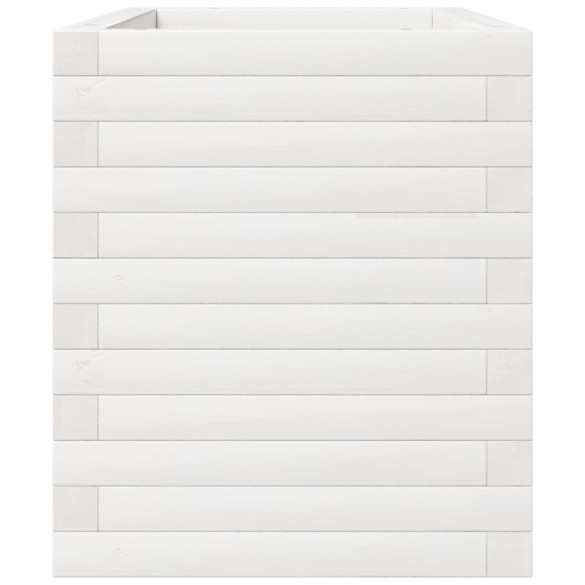 Jardinieră Grădină Albă Lemn Masiv de Pin | Decor Exterior