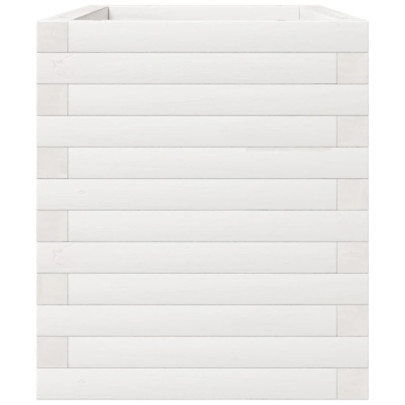 Jardinieră Grădină Albă Lemn Masiv de Pin | Decor Exterior