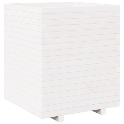 Jardinieră Grădină Albă - Lemn Masiv de Pin | Livrare Gratuită