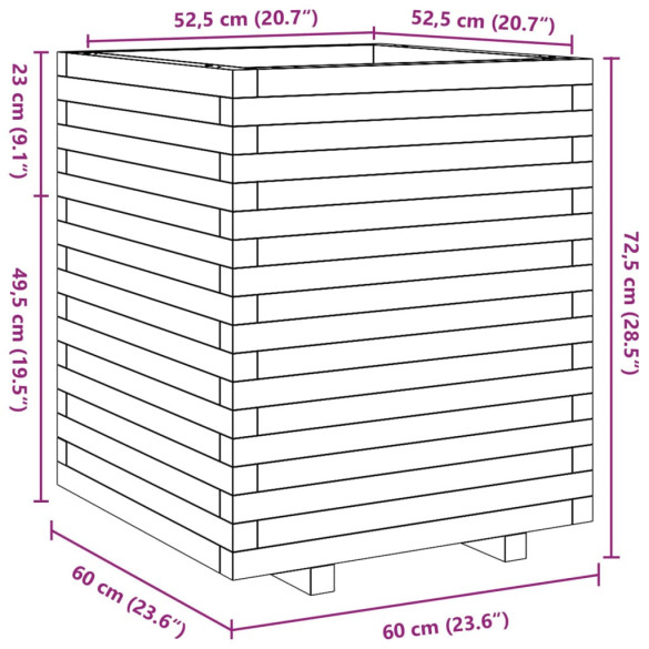 Jardinieră Grădină Albă - Lemn Masiv de Pin | Livrare Gratuită