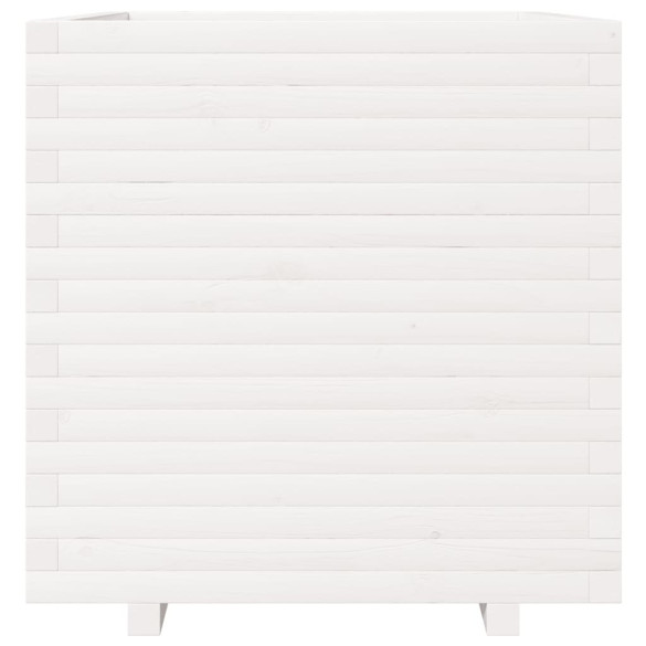 Jardinieră Grădină Albă - Lemn Masiv de Pin 70x70x72,5 cm