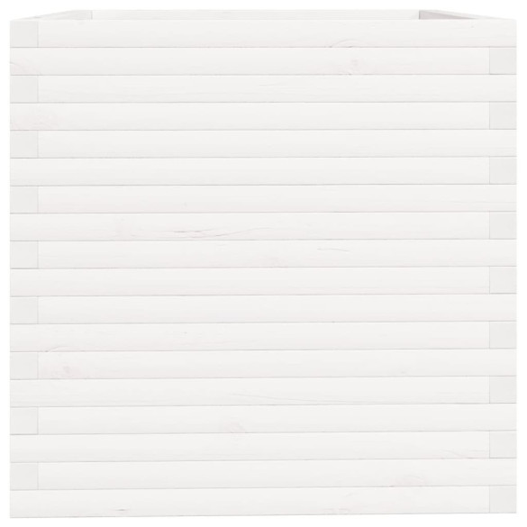 Jardinieră Grădină Albă - Lemn Masiv de Pin 70x70x72,5 cm