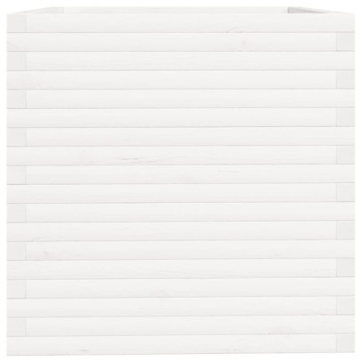 Jardinieră Grădină Albă - Lemn Masiv de Pin 70x70x72,5 cm