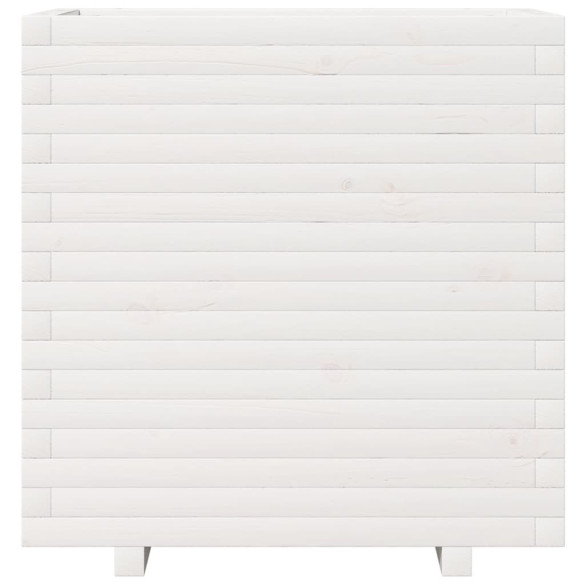 Jardinieră Grădină Albă Lemn Masiv de Pin - 70x40x72,5 cm